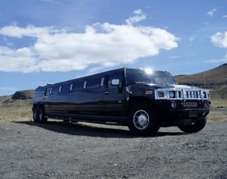 Black Hummer Limousine exterior shot Black Hummer Limousine exterior shot