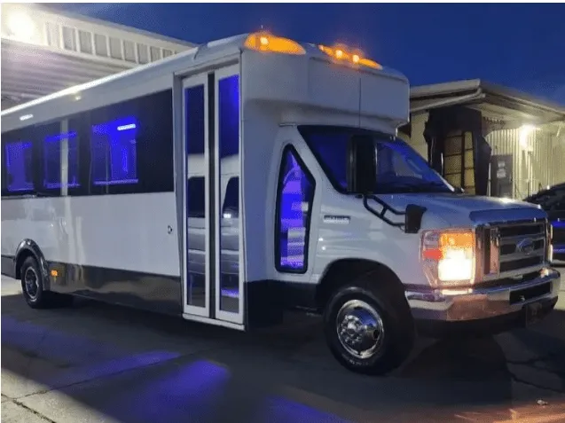 Limousine Bus exterior shot Limousine Bus exterior shot
