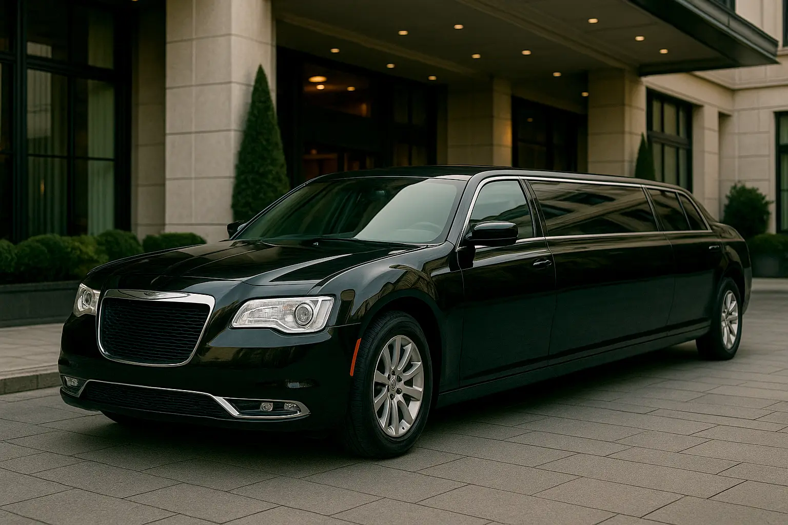 Black stretch limousine