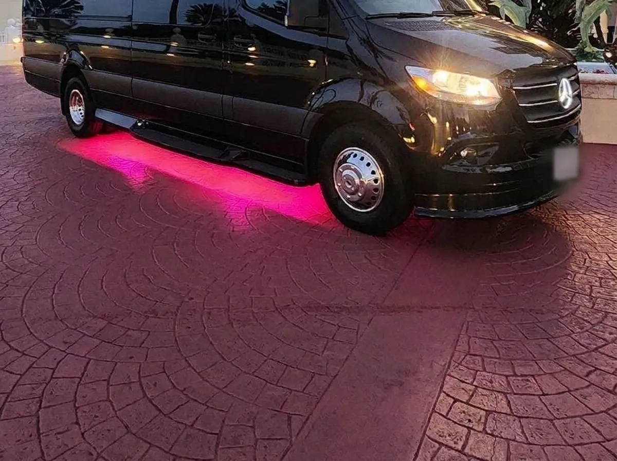 2026 Mercedes-Benz Sprinter Limousine (Sylvester) Black 2026 Mercedes-Benz Sprinter Limousine (Sylvester) offered for party bus rental