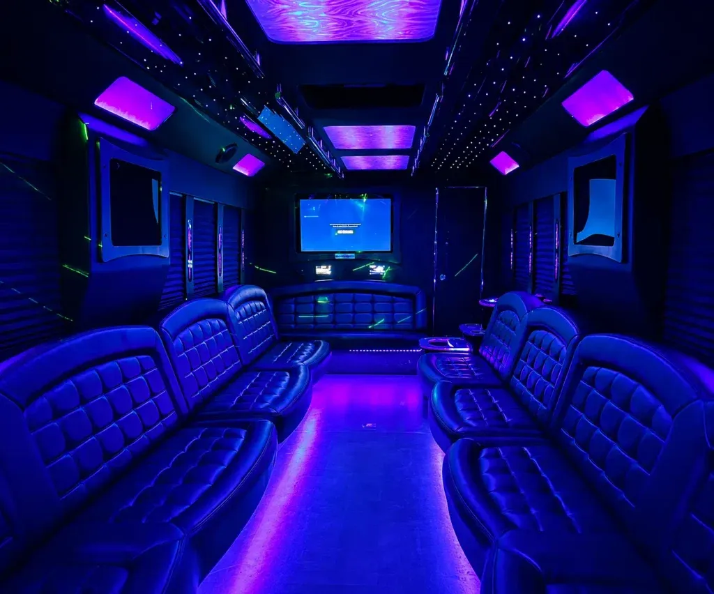 White 34 Passenger Party Bus White 34 Passenger Party Bus for party bus rental