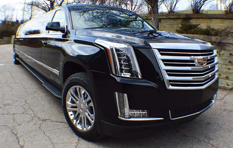 Black Cadillac Escalade Stretch Limousine — 18 Passengers for limo rental
