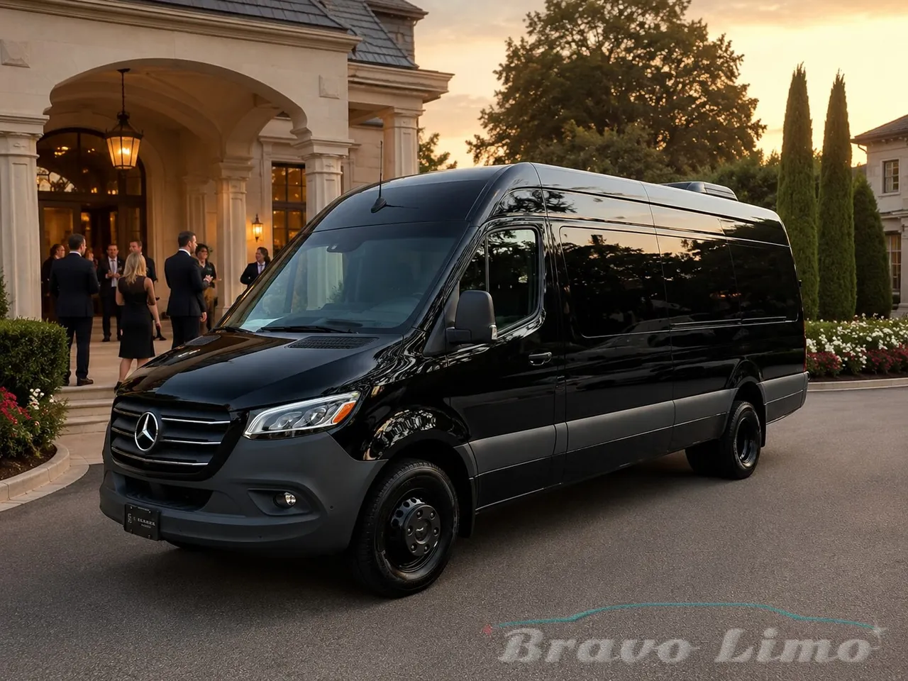 Black Mercedes-Benz Sprinter Party Bus Black Mercedes-Benz Sprinter Party Bus for party bus rental