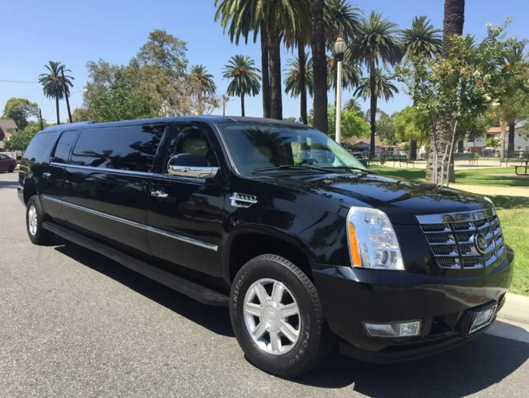 Black Stretched Cadillac Escalade offered for limo rental