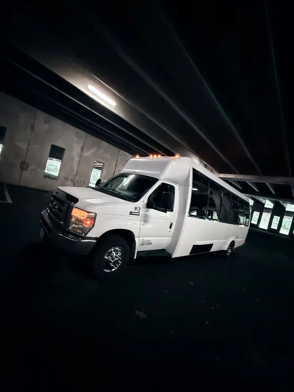 White Ford E-450 Series Party Bus exterior shot no. 7