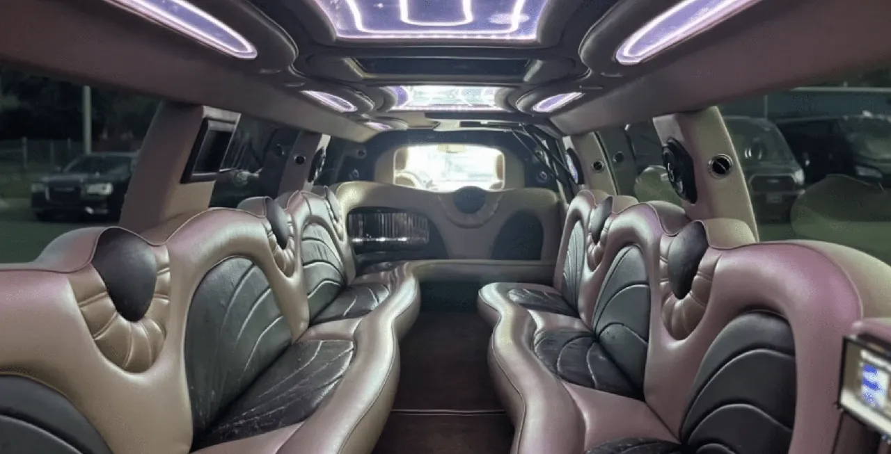 Cadillac Escalade Limo interior for limo rental in Metropolis, IL