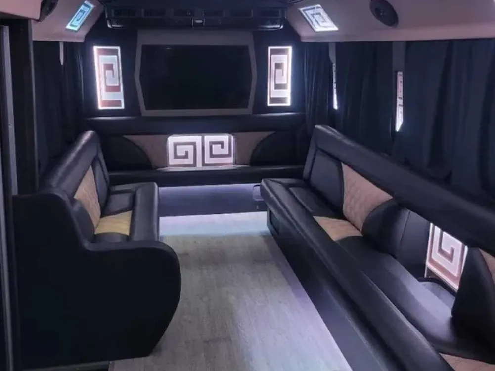 Black CNG Party Bus offered for party bus rental