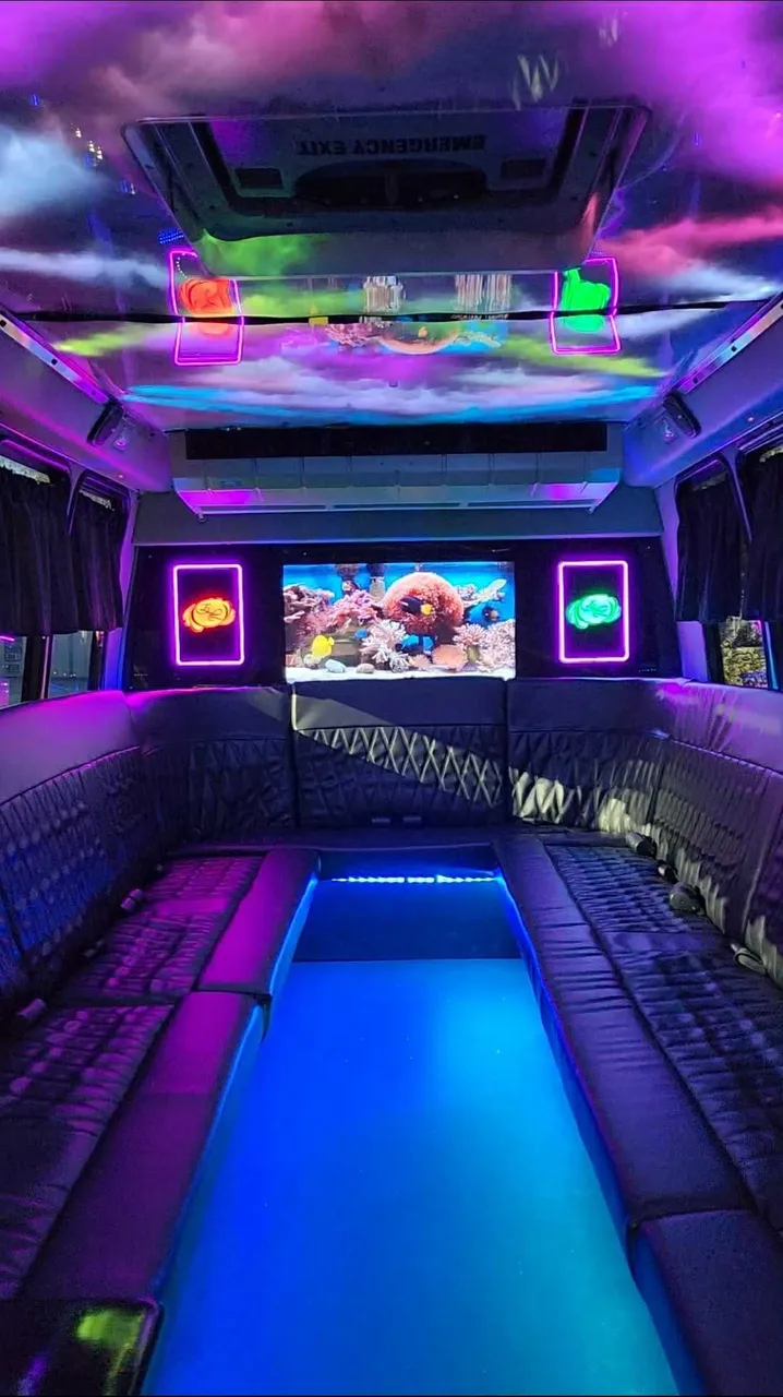Dark Shadow /2019 ( 20 Passenger Luxury Party Bus interior for party bus rental Dark Shadow /2019 ( 20 Passenger Luxury Party Bus interior for party bus rental