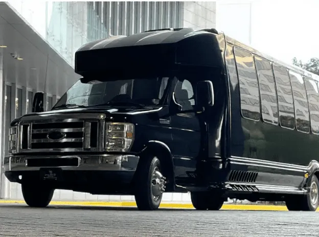 Executive Limo Bus exterior for party bus rental Executive Limo Bus exterior for party bus rental