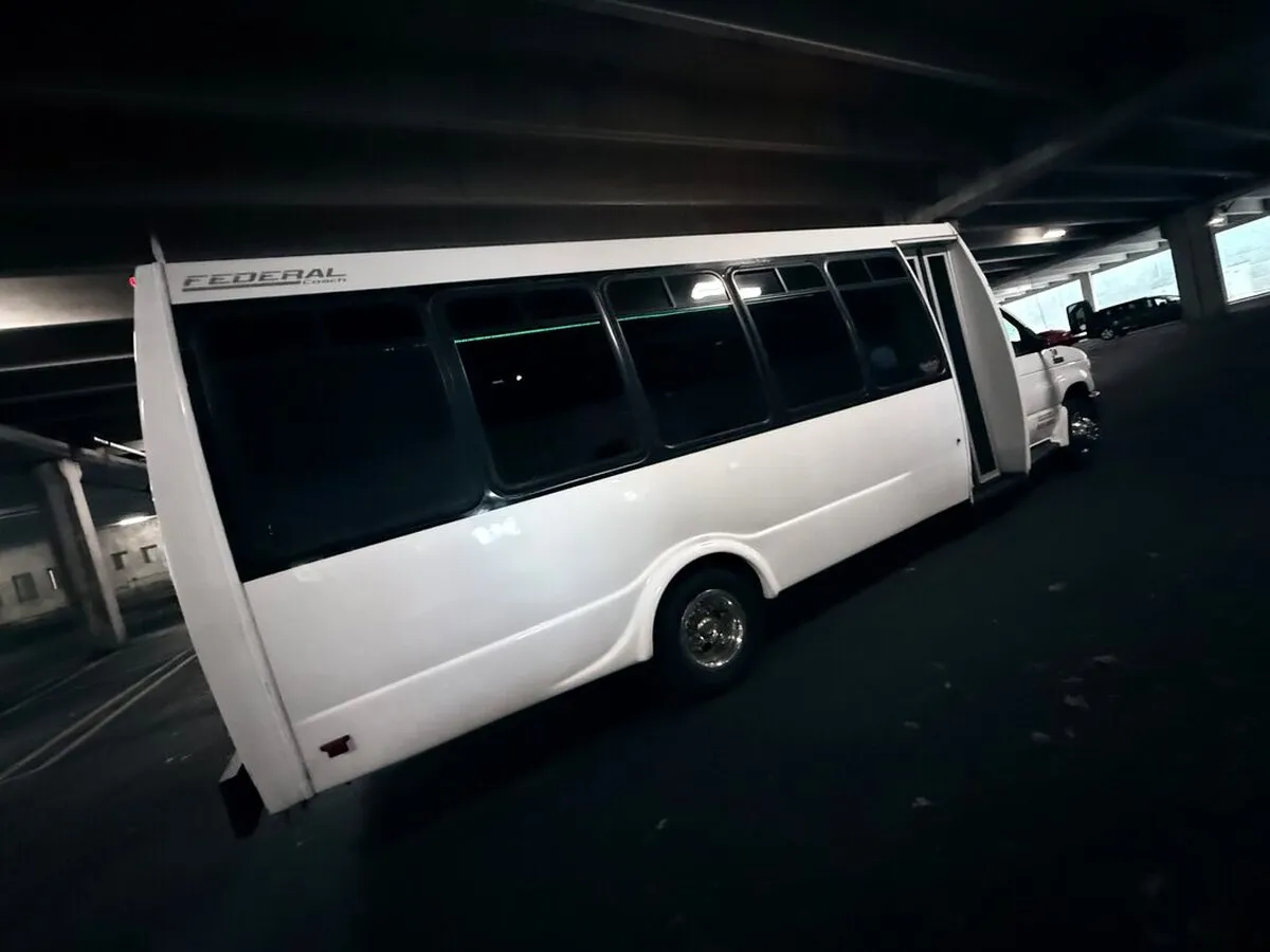 White Ford E-450 Series Party Bus exterior shot no. 10