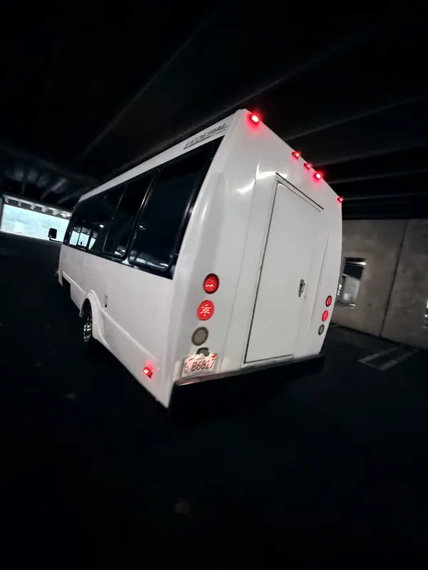 White Ford E-450 Series Party Bus exterior shot no. 8