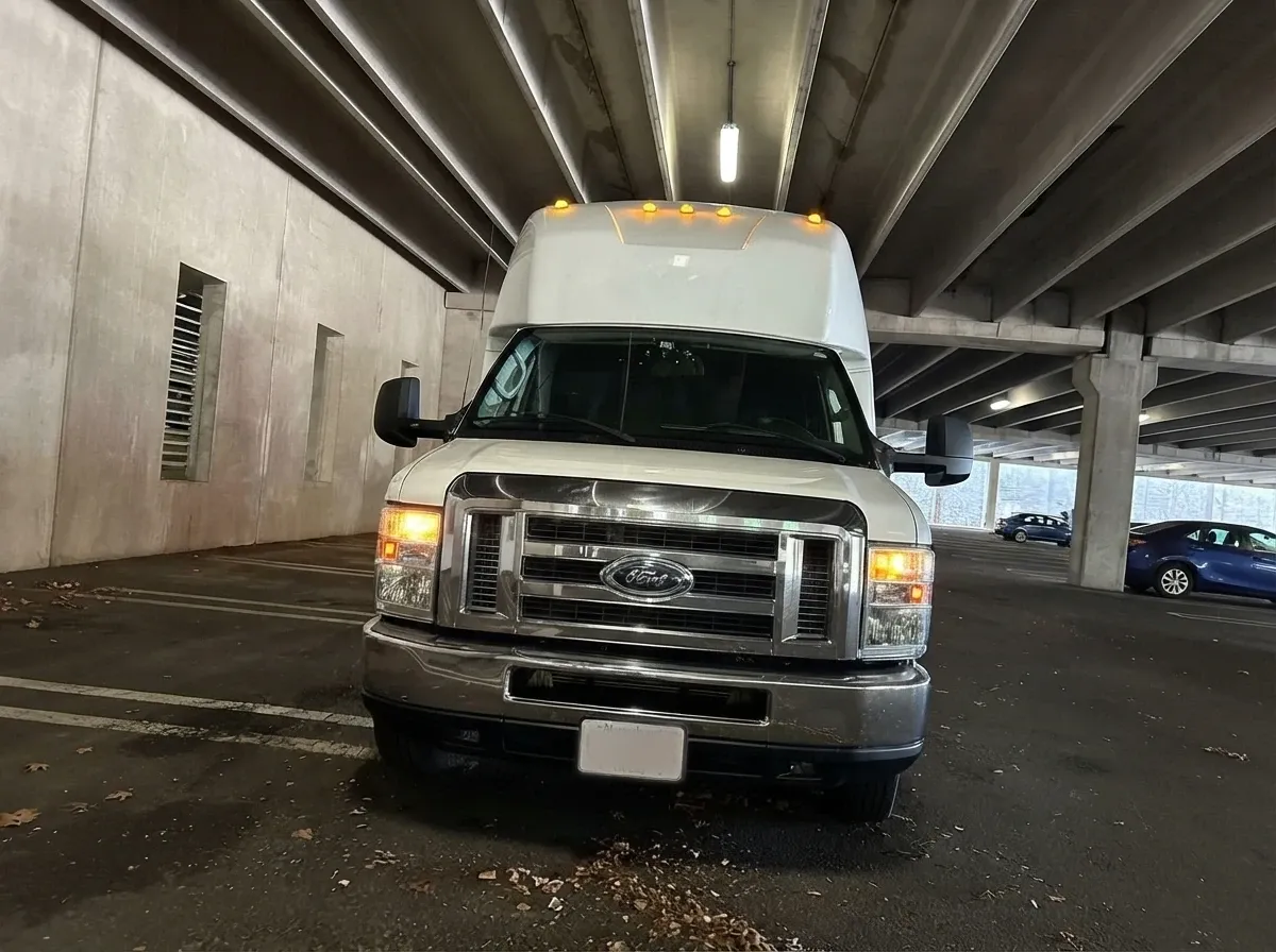 White Ford E-450 Series Party Bus no. 9