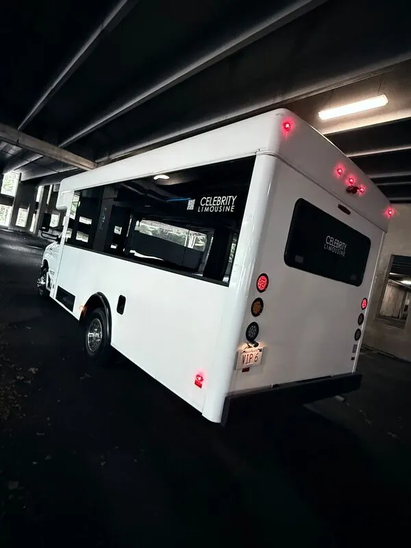 White Ford E-450 Series Party Bus exterior shot no. 7