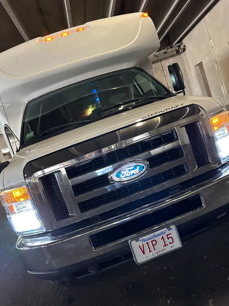 White Ford E-450 Series Party Bus exterior shot no. 9