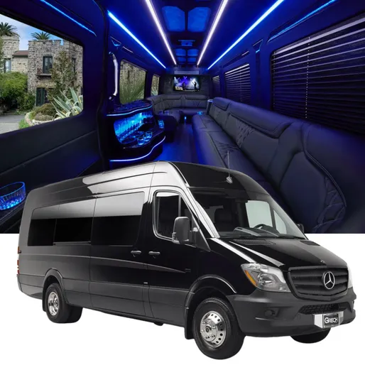 Grech Mercedes-Benz Sprinter Limousine Grech Mercedes-Benz Sprinter Limousine offered for party bus rental