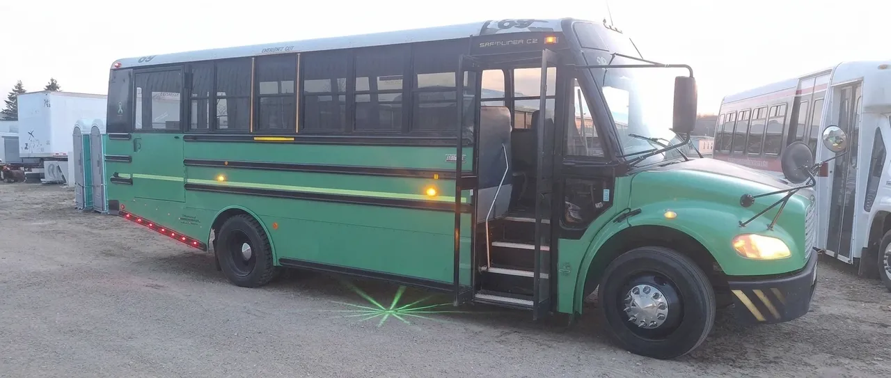 Green Battle Party Bus offered for party bus rental