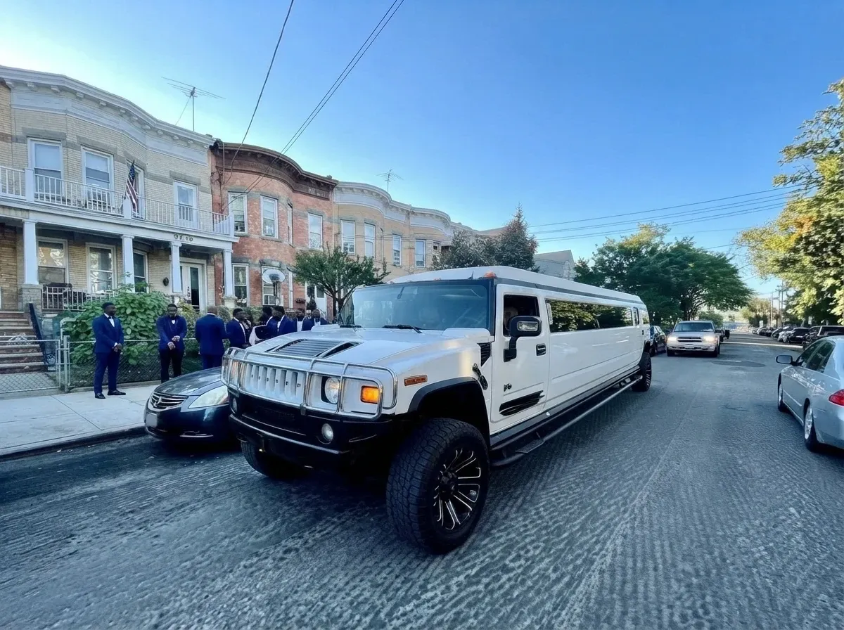 White Hummer Limousine offered for limo rental