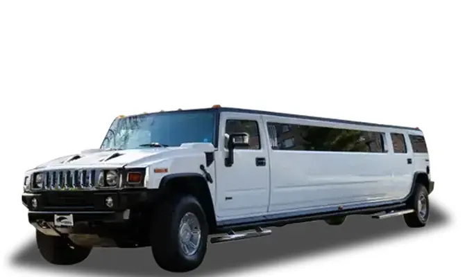 White Hummer Limousine offered for limo rental
