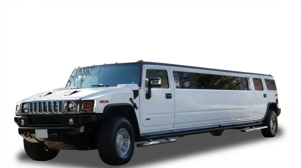 White Hummer Limousine offered for limo rental