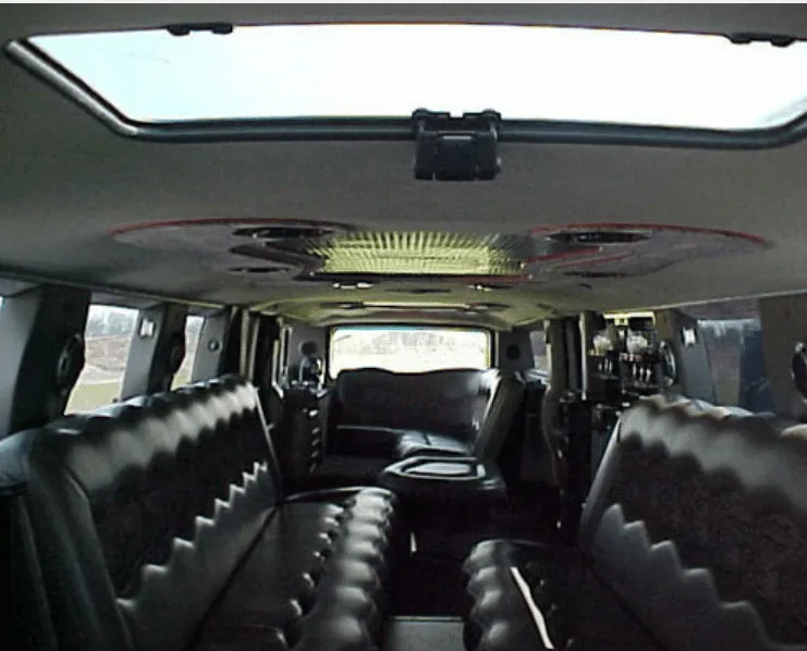 Hummer Limousine interior for limo rental in Pembroke Township, IL