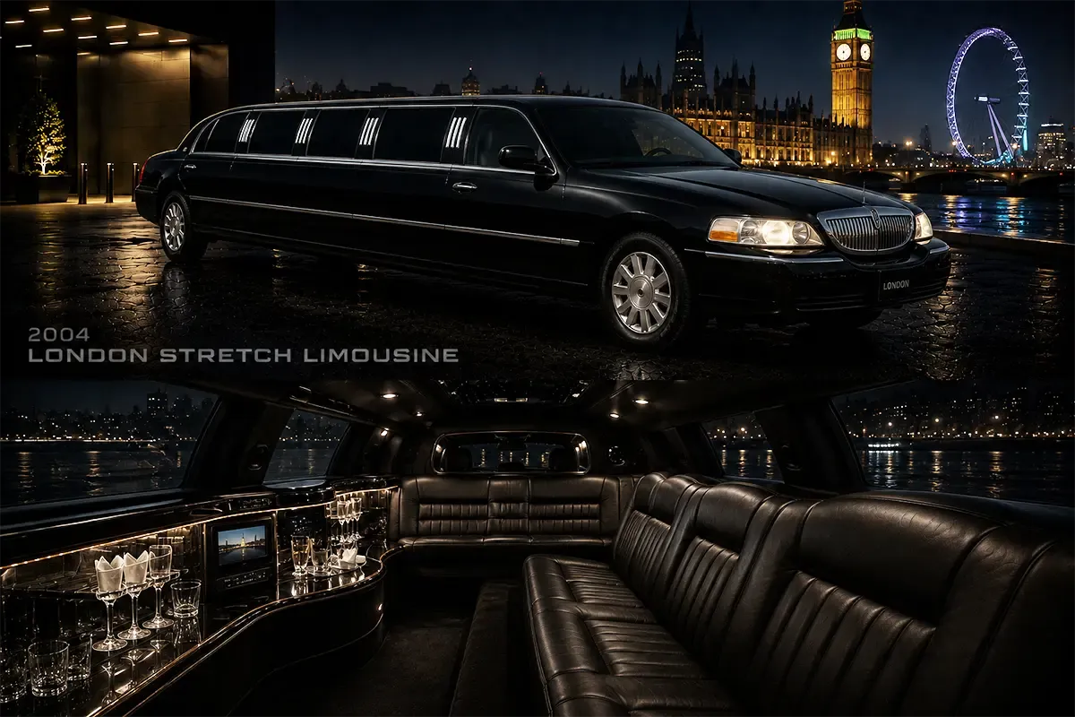 Lincoln Town Car Stretch Limousine — Black offered for limo rental