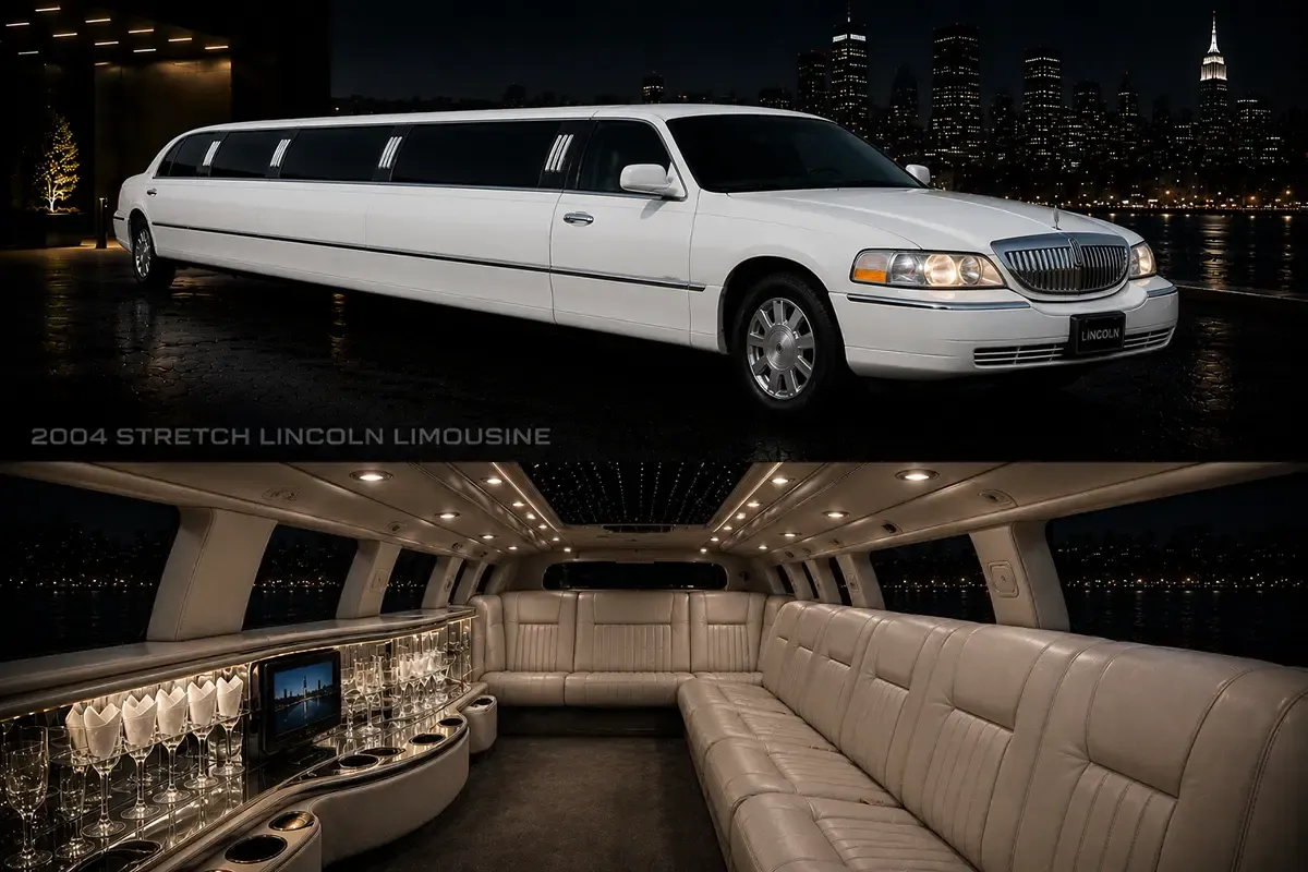 Lincoln Town Car Stretch Limousine — White for limo rental in Boise, ID