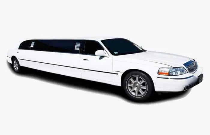 White Lincoln Town Car Limousine offered for limo rental