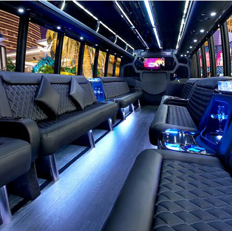 38 Passenger Luxury Party Bus interior for party bus rental