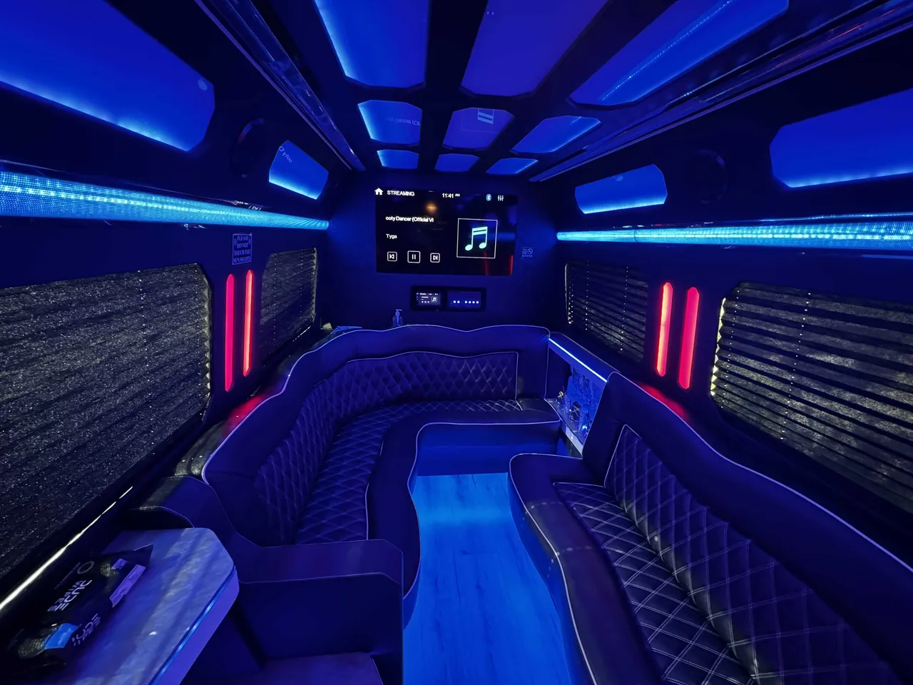 Silver Mercedes-Benz Sprinter Party Limousine Bus no. 6