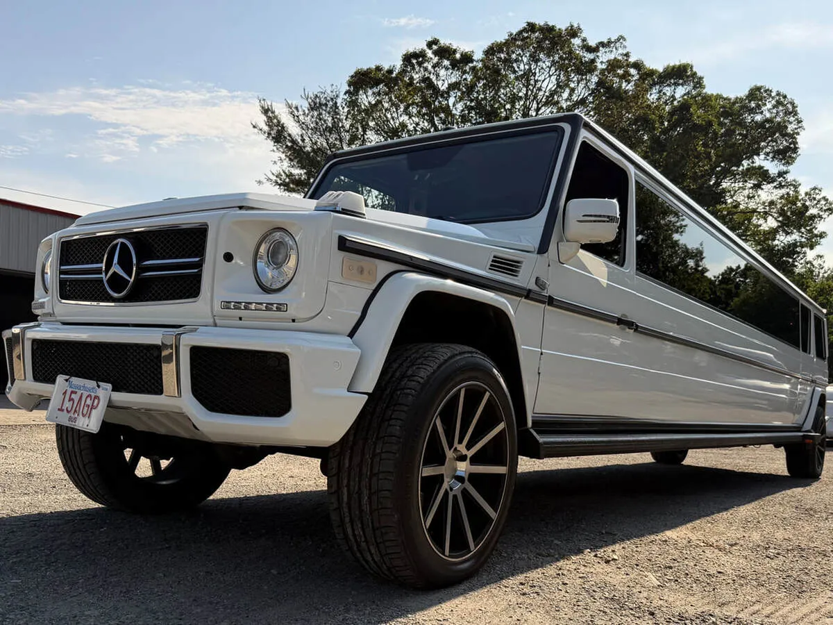 White Mercedes G Wagon exterior, photo 3 for limo rental