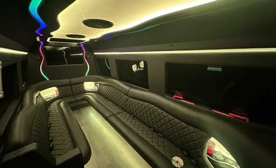 Mercedes Sprinter Limo interior, photo 2 for party bus rental in Elverta, CA