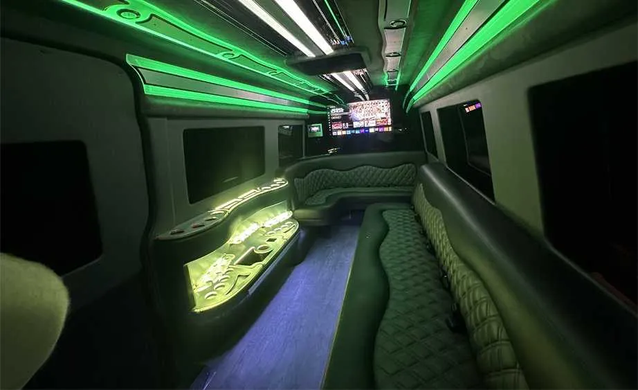 Mercedes Sprinter Limo interior, photo 4 for party bus rental in Elverta, CA