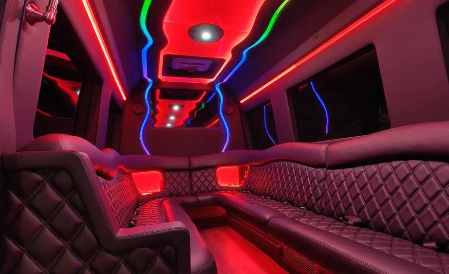 Mercedes Sprinter Limo interior, photo 5 for party bus rental in Elverta, CA