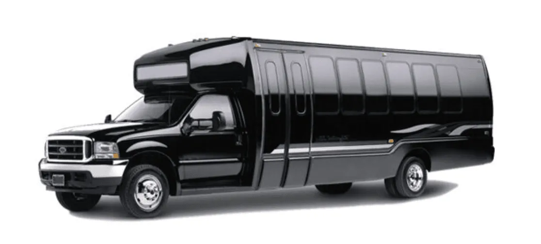 Black Party Bus Limousine offered for party bus rental
