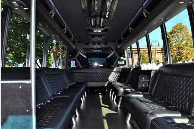 Mini Coach Limo Bus interior for party bus rental Mini Coach Limo Bus interior for party bus rental