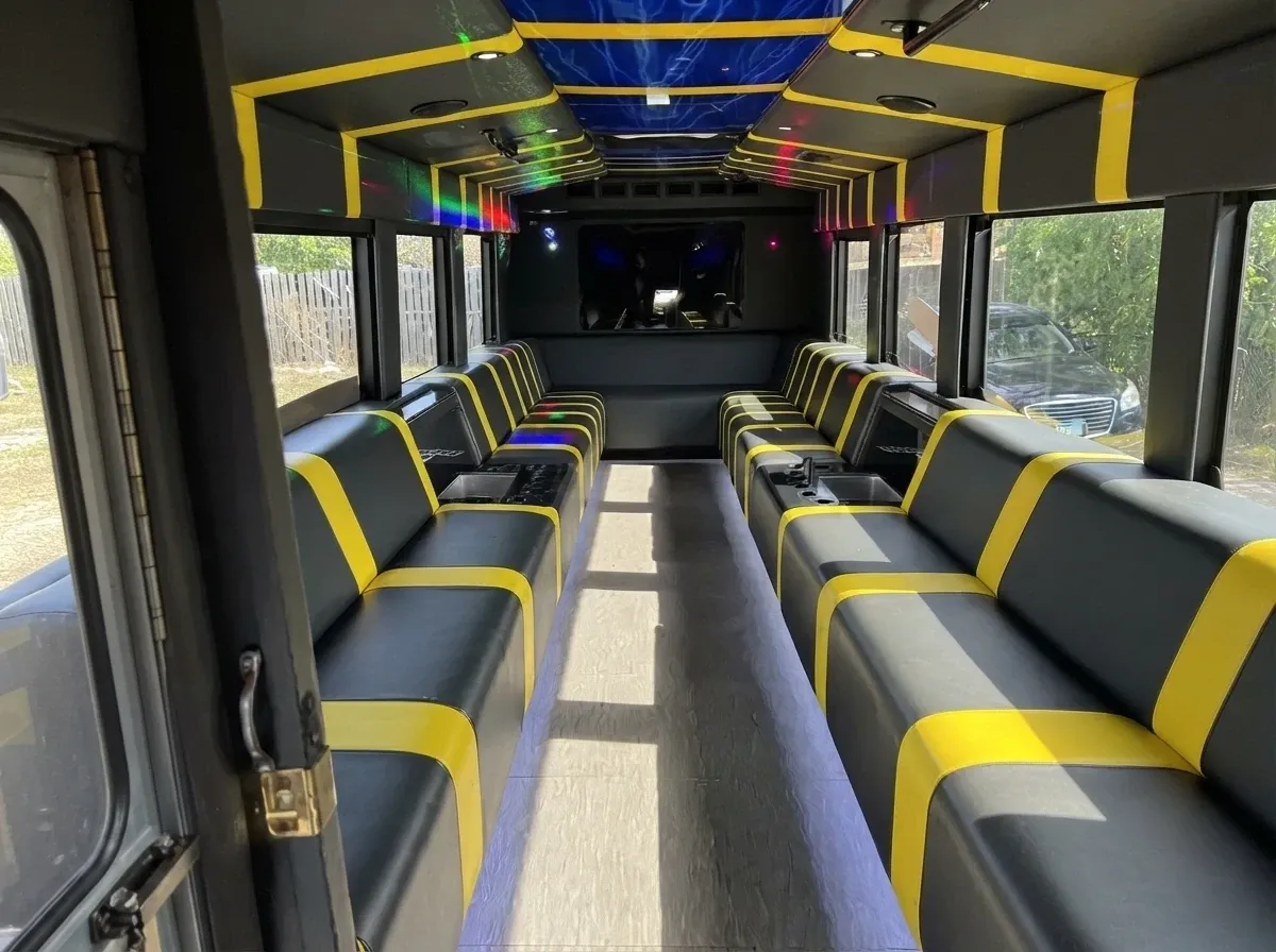 18 Passenger Party Bus offered for party bus rental