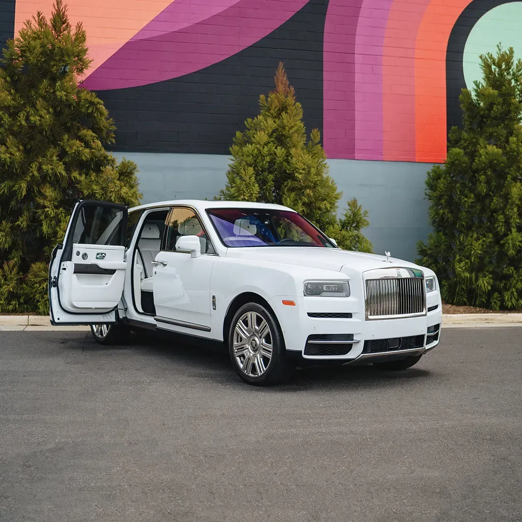 Rolls-Royce Cullinan with All White Interior offered for limo rental