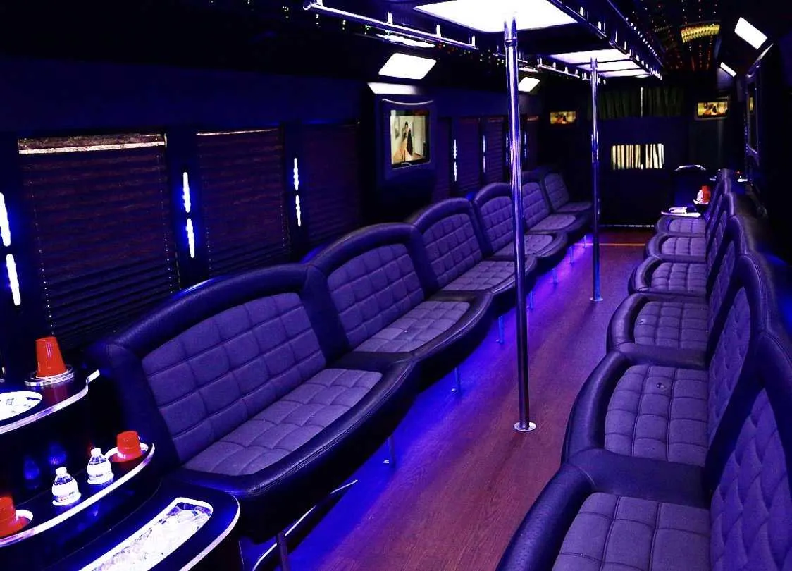 Tiffany Party bus interior for party bus rental Tiffany Party bus interior for party bus rental