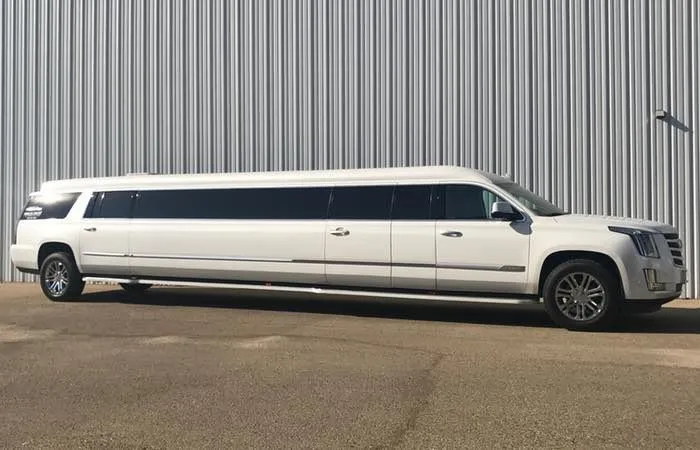 White Cadillac Escalade Limo for limo rental