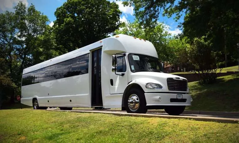 White Freightliner M2 106 Party Bus for party bus rental