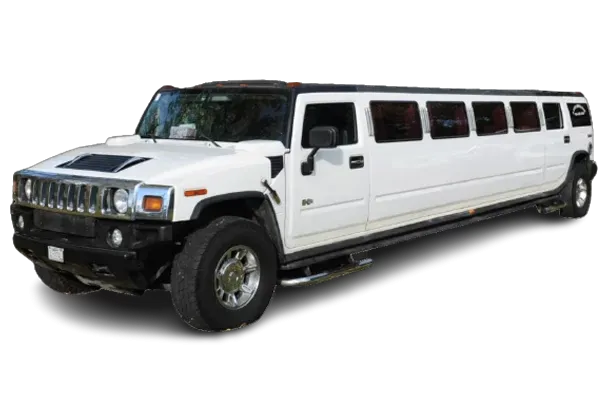 White Hummer Stretch Limousine for limo rental