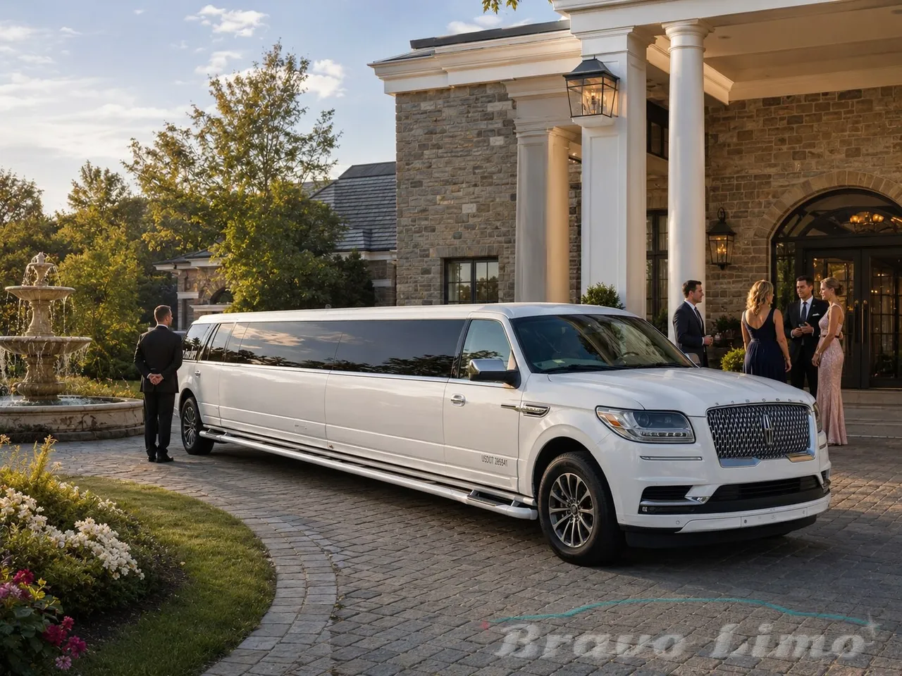 White Lincoln Navigator Limousine — 10 Comfort / 12 Maximum for limo rental