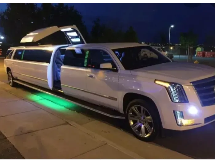 White Stretched Cadillac Escalade White Stretched Cadillac Escalade offered for limo rental