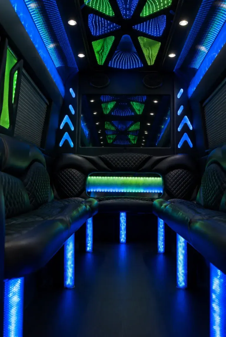 Mercedes Sprinter Limousine interior, photo 3 for limo rental in LeFlore County, OK