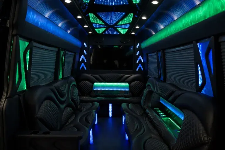 Mercedes Sprinter Limousine interior, photo 2 for limo rental in LeFlore County, OK
