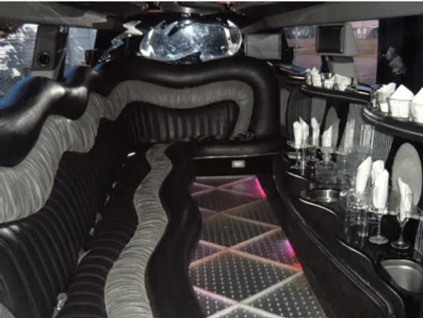 Hummer Limousine interior for limo rental in LeFlore County, OK