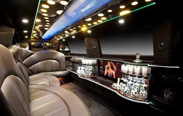 MKT Limo White interior for limo rental MKT Limo White interior for limo rental