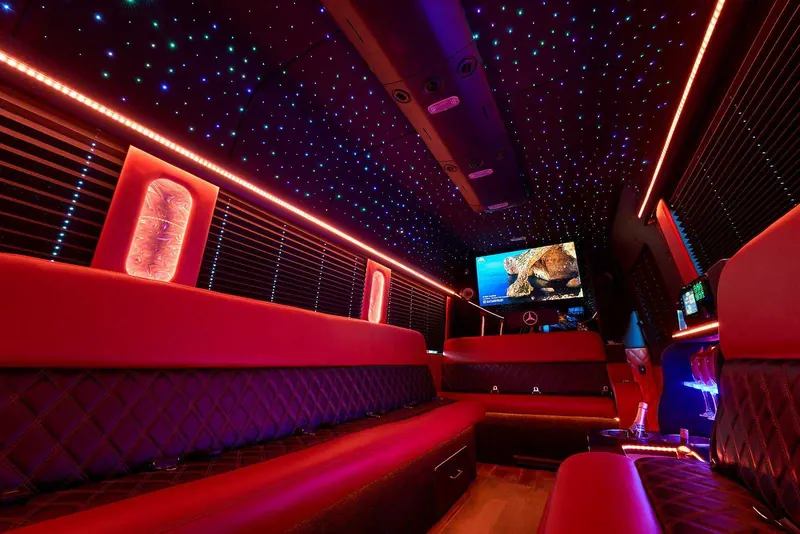 Limo Bus interior, photo 3 for limo rental in Sugar Run, PA