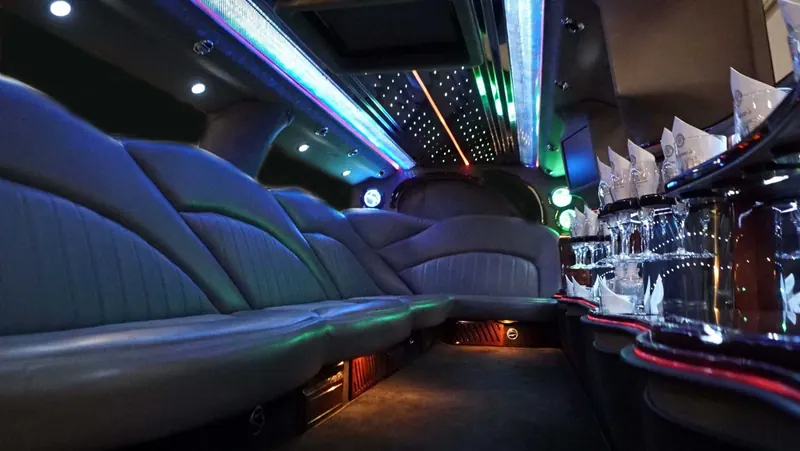 Hummer Limo interior, photo 3 for limo rental in Cleveland County, AR