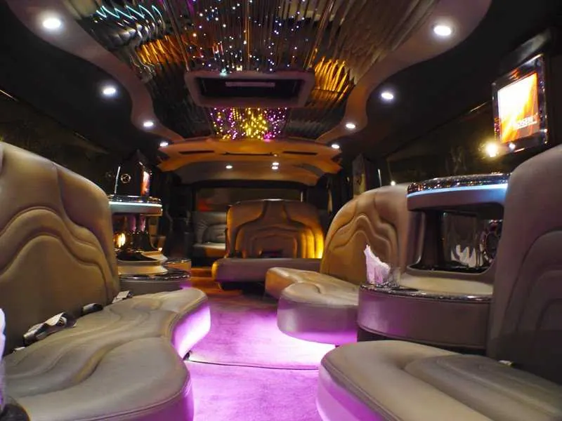 Hummer Limo interior for limo rental in Cleveland County, AR